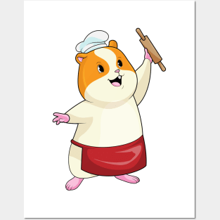 Hamster as Baker with Rolling pin Posters and Art